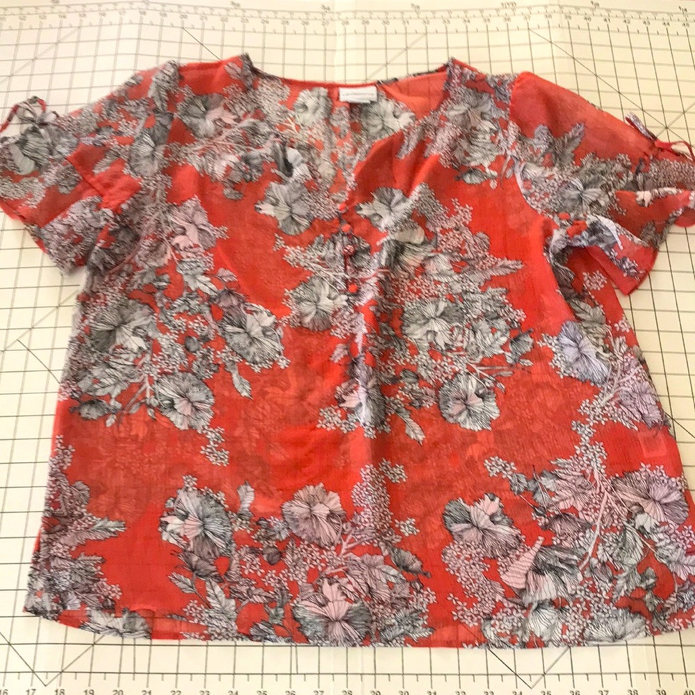Liz Claiborne sheer coral top